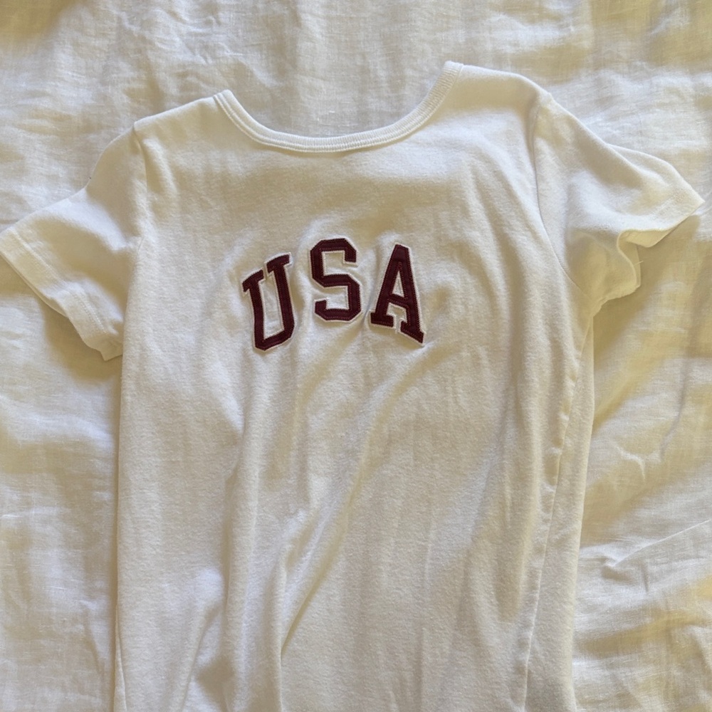 White T-Shirt with USA Print